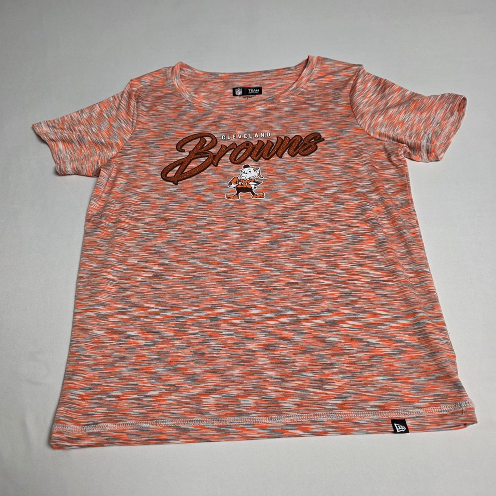 NFL Team Apparel Cleveland Browns Women S Orange Space Dye Brownie Elf Tee